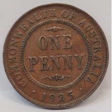 AUSTRALIA 1925 . ONE 1 PENNY . GENUINE